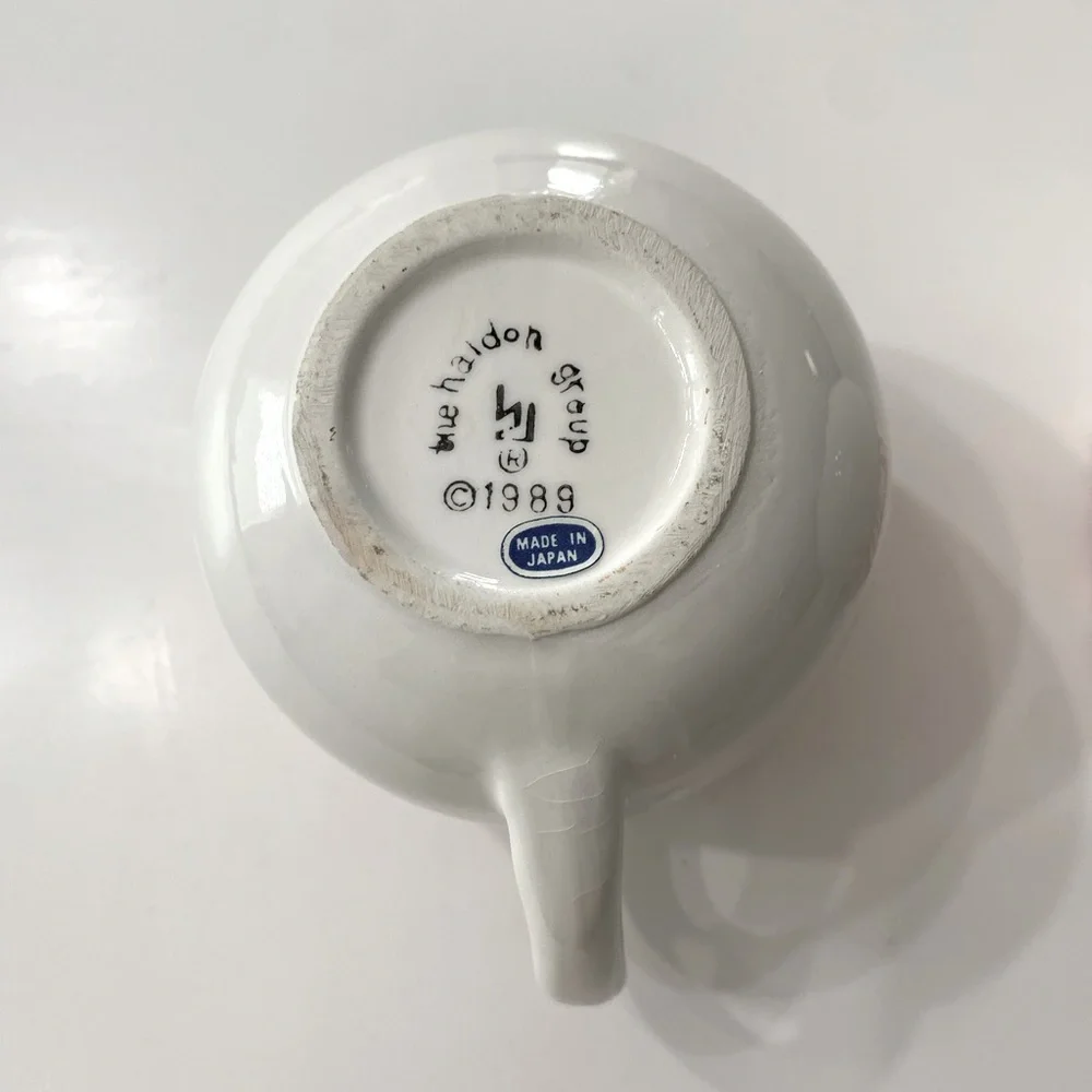 Vintage Ceramic Pink Stripe White Halden Matching Creamer Sugar Tea Party Set - Picture 7 of 9